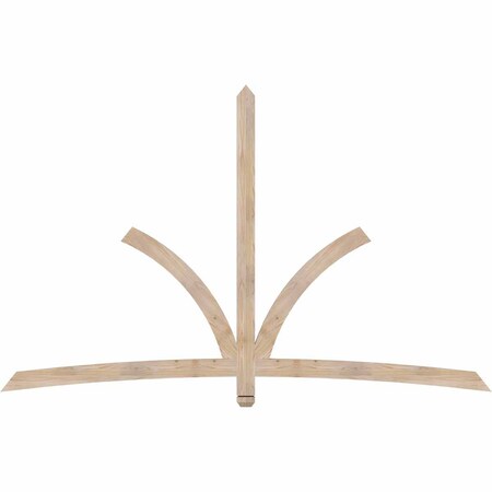 Ekena Millwork Davenport Smooth Timber Gable Bracket, Douglas Fir, 96"W x 60"H x 1 1/2"D x 3 1/2"F, 15/12 Pitch GBW096X60X0204DAV00SDF